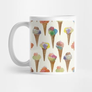 Gelato ice cream vanilla watercolor painted pattern Mug